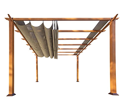 STC Valve 10' H x 11' W x 11' D Pergola Cocoa, Sand, White