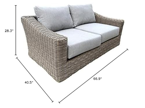 Teva Furniture Tulum Two-Tone Loveseat Beige Silver Cushions