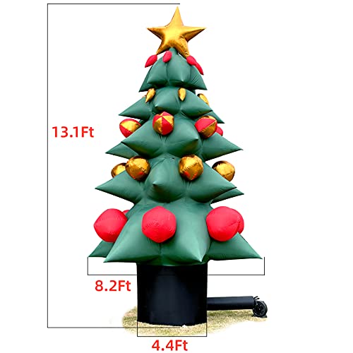 OZIS 13Ft Tall Lighted Inflatable Green Tree with Multicolor Boxes and Star Green