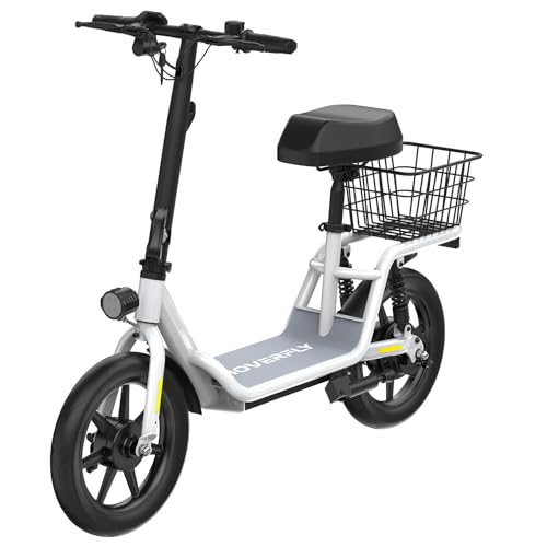 HOVERFLY Z5 Electric Scooter with Seat 18.6 Miles Range 15.5 Mph 400W Motor White