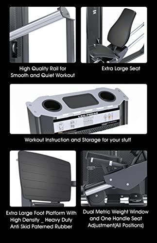 MiM USA Leg Press Hack Squat Machine Black