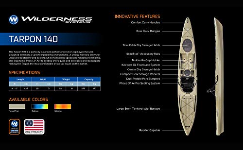 Wilderness Systems Tarpon 140 Sit on Top Fishing Kayak Mango