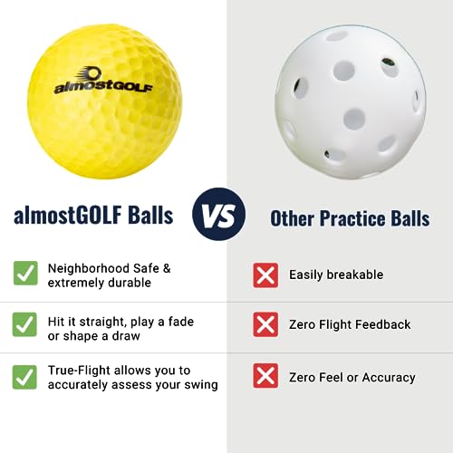 ALMOSTGOLF Limited Flight Practice Foam Golf Balls Yellow