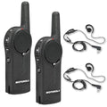 Motorola Solutions DLR1020 Two-Way Digital Business Radio with HKLN4604 PTT Earpiece 2-Pack Black