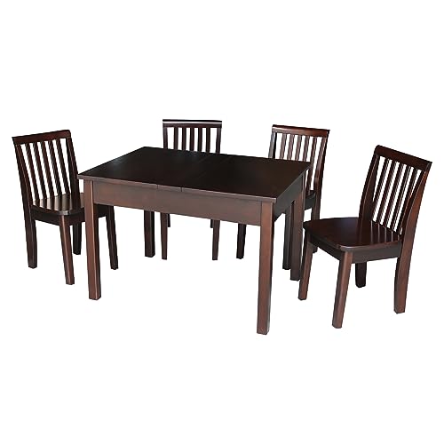IC INTERNATIONAL CONCEPTS Table with 4 Mission Juvenile Chairs Rich Mocha
