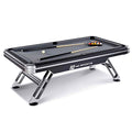 MD Sports 7.5' Titan Drop Pocket Table with Pool Ball and Cue Stick Set Black/Silver