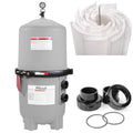 XtremepowerUS De Pool Filter In Ground Pool 120 GPM DE Filter Swimming Pool Filter 62 Sq Ft Gray