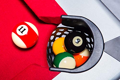 RACK Scorpius 7-Foot Multi Game Billiard/Pool Table Tennis Red Felt Black Body
