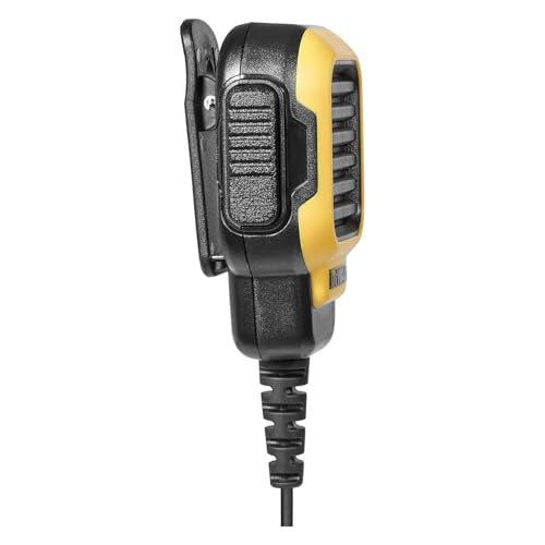 DEWALT DXFRS800 Heavy Duty Walkie Talkies Bundle with Remote Speaker Microphones, 6 Pack Black/Yellow