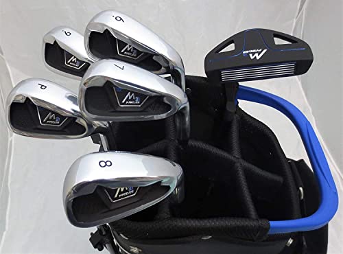 Performance 4 Golf Tall Mens Golf Set Clubs for Men 6'0"- 6" 6 Complete Driver, Fairway Wood, Hybrid, Irons, Putter, Stand Bag Black