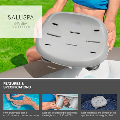 Bestway Coleman Hawaii AirJet Inflatable Hot Tub with EnergySense Cover Gray + SaluSpa Spa Seat (4 Pack) + SaluSpa Pillows (2 Pack)