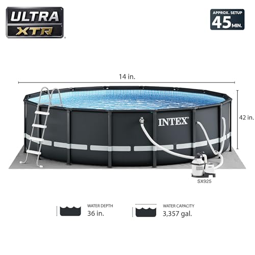 Intex Ultra XTR Frame 14' x 42" Round Above Ground Swimming Pool Set Blue