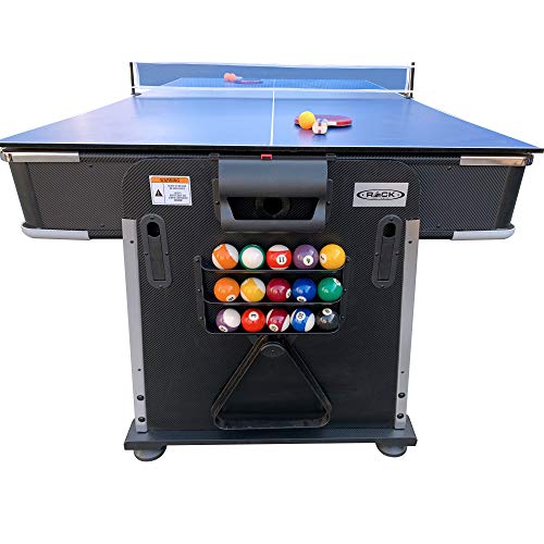 RACK Triad 7-Foot 3-in-1 Multi Game Swivel Billiard/Pool Table Black