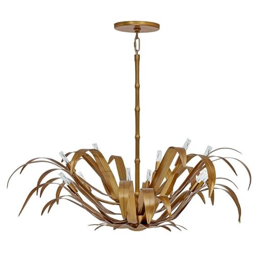 Eurofase Kagra 12-Light Pendant Modern Style 42 Inches Wide Brass