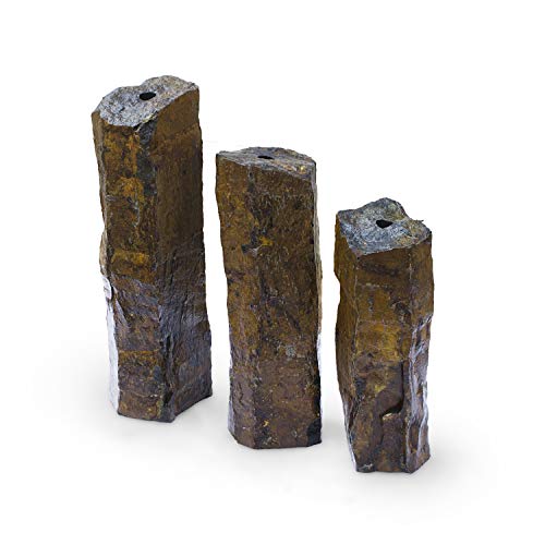 Aquascape Mongolian Basalt Stone Fountain Columns Set of 3 Natural