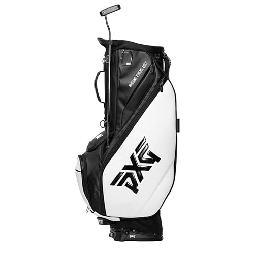 PXG Hybrid Golf Carry Bag with Stand, 4-Point Single Carry Straps - Black/White