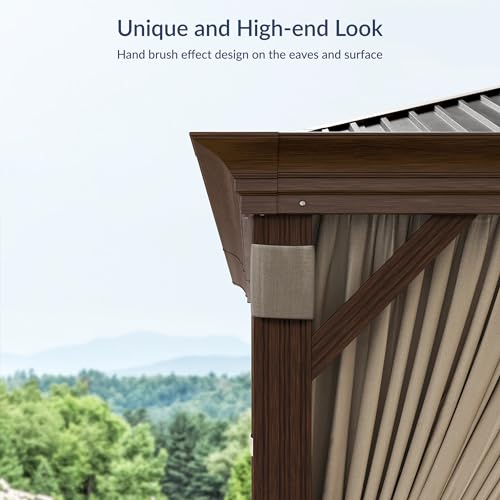 BELLEZE 12x16ft Hardtop Gazebo Brown