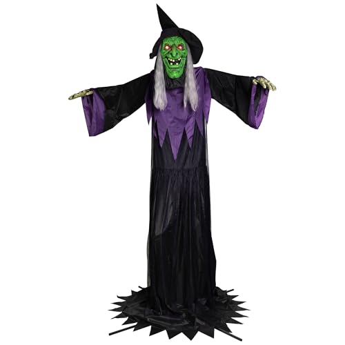 Northlight Huge Lighted Animated Talking Witch Halloween Decoration 15" Black