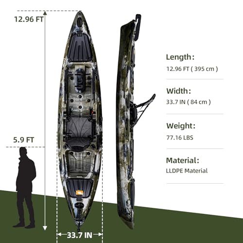 ProMaintain Fishing Kayak 13FT Green Camo