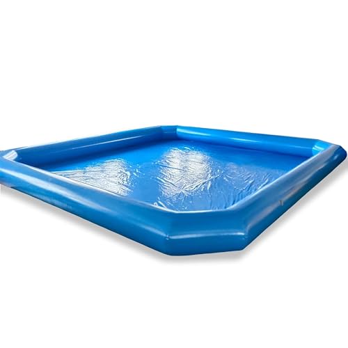 INTSUPERMAI 19.7ft Blue Inflatable Above Ground Pool with Blower