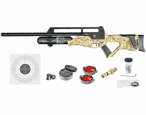 Wearable4U Hatsan Blitz Limited Edition PCP Air Rifle Bundle .30 Cal Digital Tan Camo with Pellets & Targets
