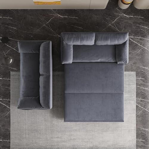 HomSof Convertible Queen Pull Out Sofa Bed Grey