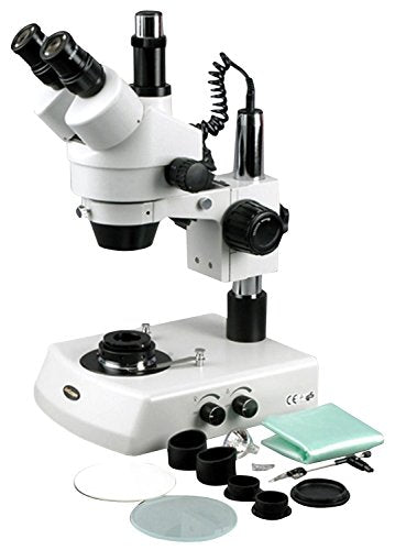 AmScope Professional Trinocular Stereo Zoom Microscope with Darkfield Condenser Clear