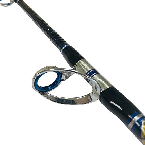 EAT MY TACKLE Amberjack Jigging Rod and Reel Combo Black Blue Gold