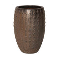 Emissary Gunmetal Stoneware Round Planter 22in. L x 32in. H