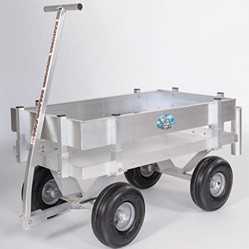 Alumacart Kahuna JR Aluminum Fishing Wagon with Rod Holder Silver