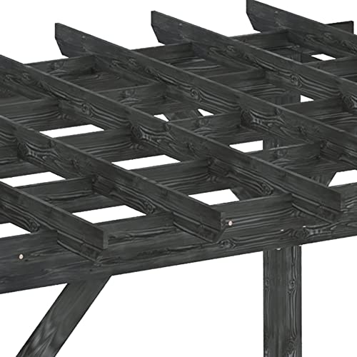 Outsunny 12' x 10' Weather-Resistant Cedar Wood Patio Pergola Black