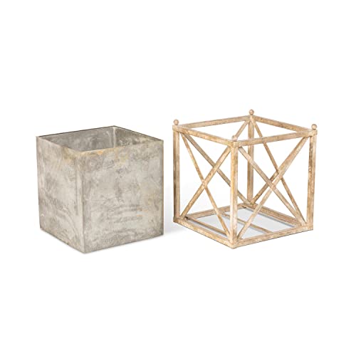 Park Hill Collection Manor Metal Estate Planter Large Aged Metal