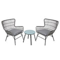 Alpine Corporation Outdoor Resin Wicker Conversation Set with Cushions