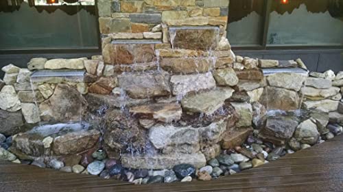EasyPro Pond Products Vianti Falls Kit - Add a Waterfall to Any Block Wall - 11 ½” Stainless Spillway w/6” Extended Lip, Basin, EP850 Pump - No Light