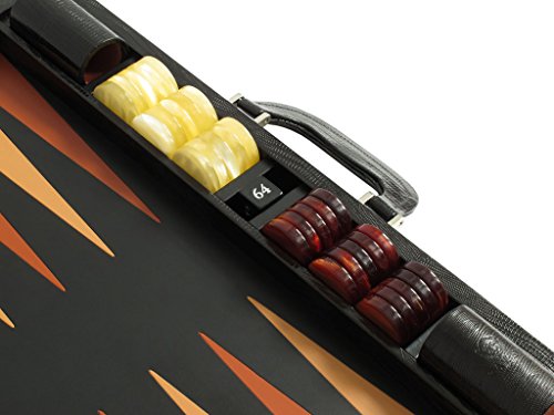 Zaza & Sacci Leather Backgammon Board Set 23" Large Attache Case Black Lizard