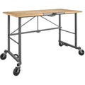 212 Main Smartfold Portable Work Desk Wood Top Grey