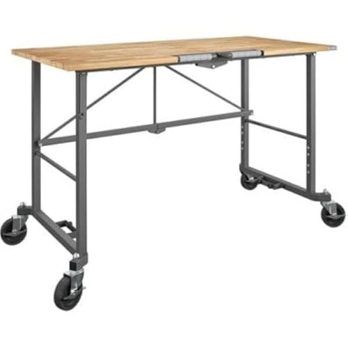 212 Main Smartfold Portable Work Desk Wood Top Grey