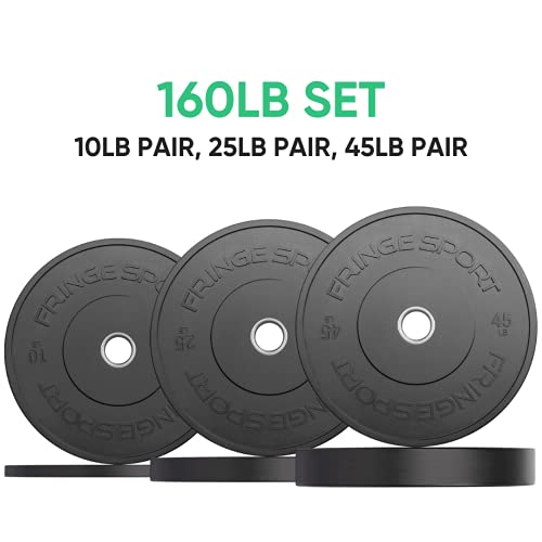 FringeSport MILSPEC Bumper Plates Set Black 100lb-260lb