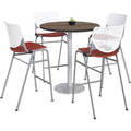 KFI Mode and Kool Round Bistro Table and Stool Set 42" White Coral