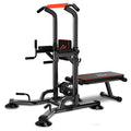 SQUATZ Pull-Up Workout Station with Bench Black