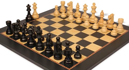The Chess Store French Lardy Staunton Chess Set with Queen's Gambit Board - 3.75" King