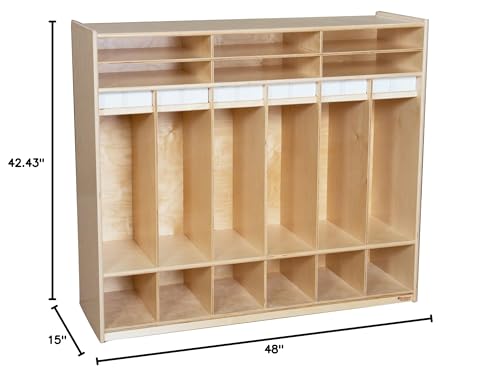 Wood Designs Open Six Shelf Locker Natural Wood