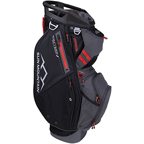 Sun Mountain 2024 C-130 Golf Cart Bag Black/Steel/Rush/Red