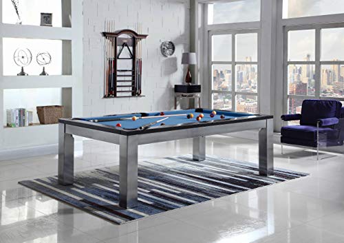 Playcraft Monaco 7' Slate Pool Table with Dining Top Silver