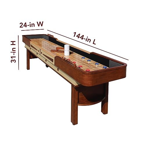 Hathaway 12-ft Shuffleboard Table Walnut