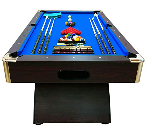 SIMBASHOPPING USA 8' Feet Billiard Pool Table Snooker Full Accessories Game Bellagio Blue 8FT Blue,Red