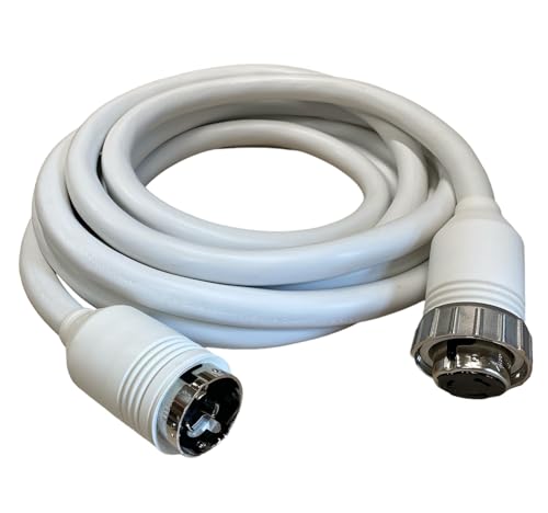 Amp Up 125/250 Volt 50 Amp Marine Shore Power Boat Cord 50' White