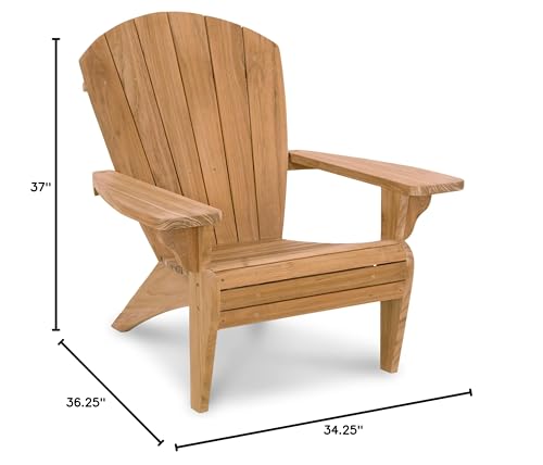 Douglas Nance Solid Teak Key Wester Adirondack Chair Natural