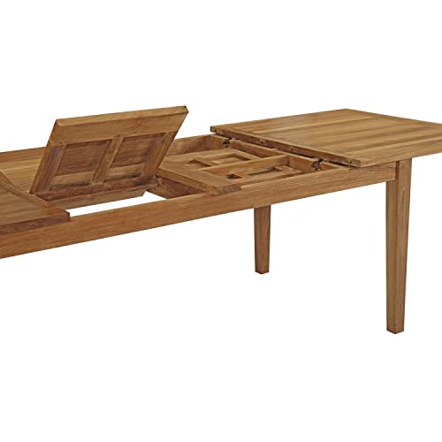 Modway Marina 9 Piece Outdoor Patio Teak Dining Set Natural White