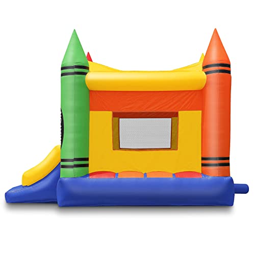 Cloud 9 Commercial Grade Crayon Castle Bounce House with Blower Multicolor